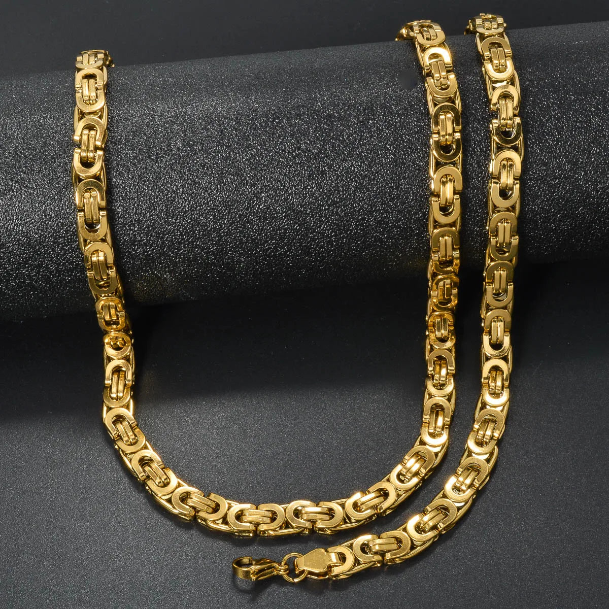 Custom Luxury 18k Gold Plated Copper  link chain Necklace and Bracelet Jewelry Sets Women