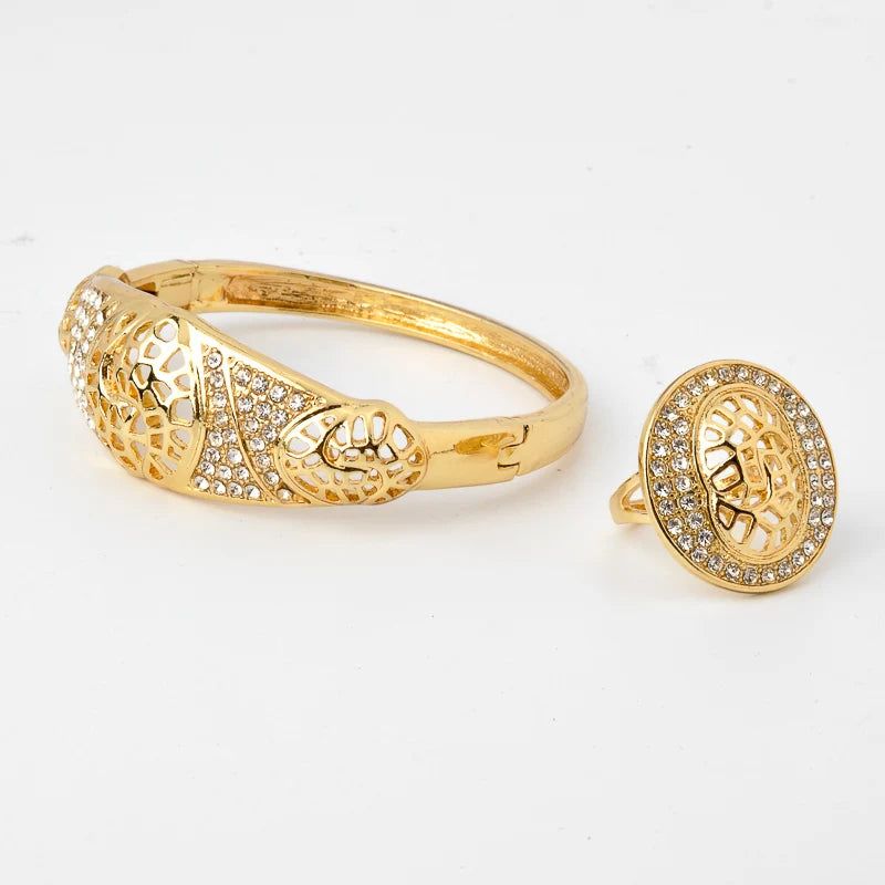 italian 18k gold plated nigerian zircon jewelry set for women