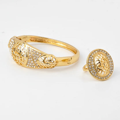 italian 18k gold plated nigerian zircon jewelry set for women