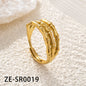 Non Tarnish Waterproof 18k Gold Plated Stainless Steel Snake Adjustable Jewelry open Ring