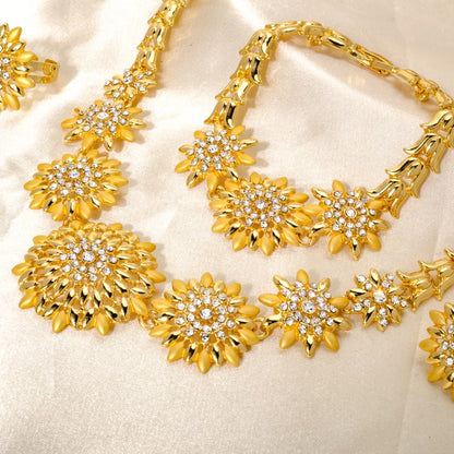 Ethlyn Ethiopian Jewelry Set Plated African Jewelry Sets Earring/ring/necklace Gold Wedding Eritrea/habesha Women Brass Opp Bag