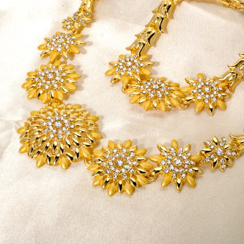 Ethlyn Ethiopian Jewelry Set Plated African Jewelry Sets Earring/ring/necklace Gold Wedding Eritrea/habesha Women Brass Opp Bag