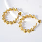 Hypoallergenic Jewelry Earrings OEM Tarnish Free Stainless Steel 18k Gold Plated Thick Cc Stud Earrings Hoop Earrings For Women