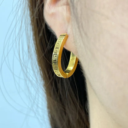 Fashion 18K Gold Plated Stainless Steel Hoop Earrings Jewelry For Women