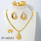 zeadear jewelry dubai 14k gold plated copper earring bracelet ring necklace jewelry sets