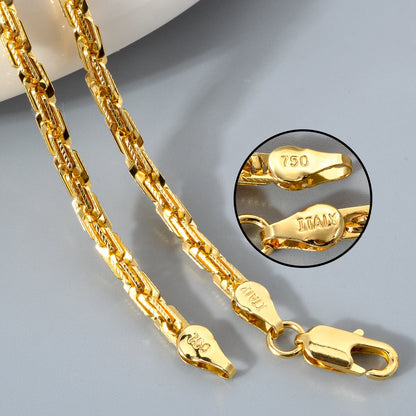 Fashion luxury Italy 750 18k gold plated Copper Link Chain Necklace For Women