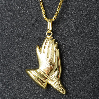 ZEADear Jewelry Classic Trendy Peace Hands Pendant With 55Cm Necklace Copper Big Hollow For Man High Quality Daily Wear Gift