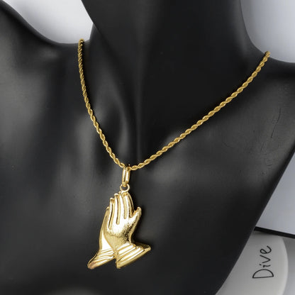 ZEADear Jewelry Classic Trendy Peace Hands Pendant With 55Cm Necklace Copper Big Hollow For Man High Quality Daily Wear Gift