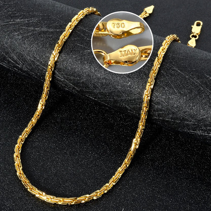 Fashion luxury Italy 750 18k gold plated Copper Link Chain Necklace For Women