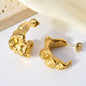Hypoallergenic Jewelry Earrings OEM Tarnish Free Stainless Steel 18k Gold Plated Thick Cc Stud Earrings Hoop Earrings For Women