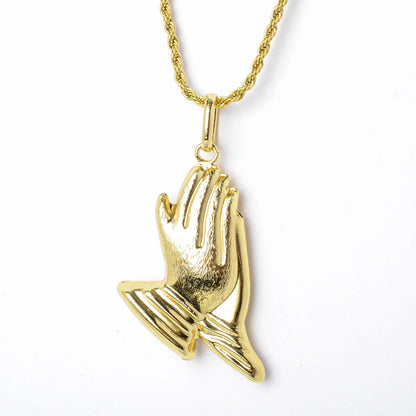 ZEADear Jewelry Classic Trendy Peace Hands Pendant With 55Cm Necklace Copper Big Hollow For Man High Quality Daily Wear Gift