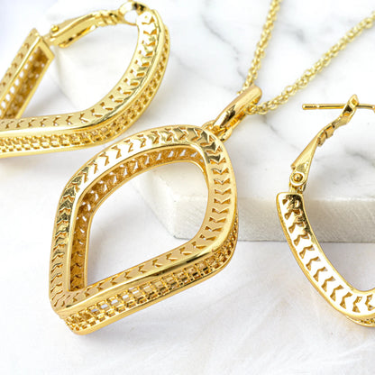 Dubai Popular jewelry high quality copper Women wedding party bride gold jewelry set