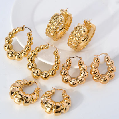 Fashion Wholesale Exaggerated 18k Gold Plated Statement Big Hoop Drop Earrings