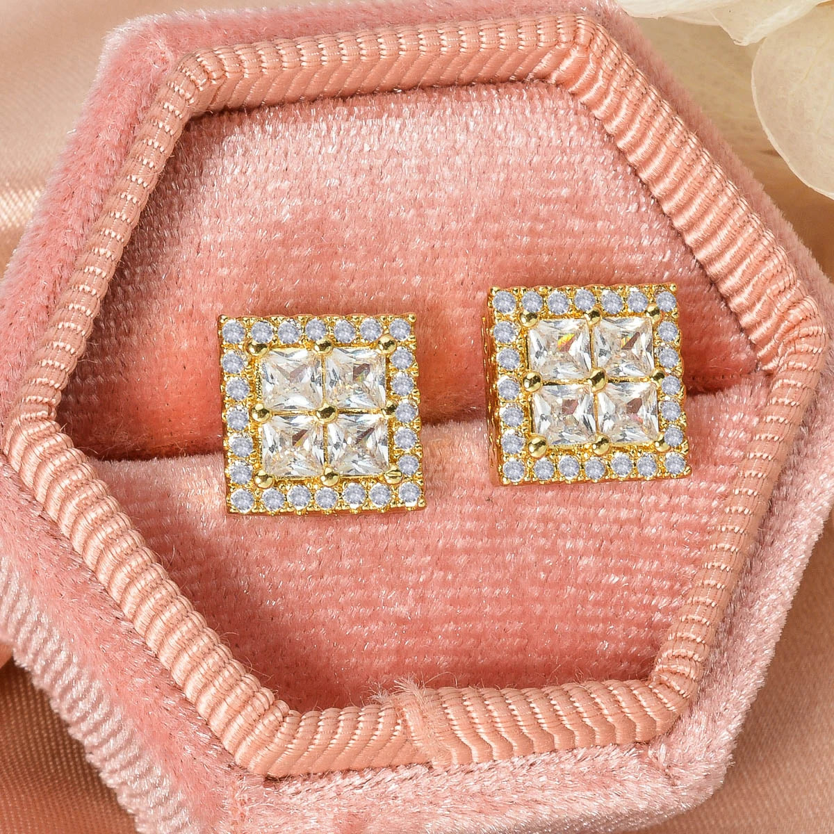 Fashion Cubic Zirconia Stud Earrings For Women For Wedding Engagement Anniversary Party Jewelry Valentine's Day Gift