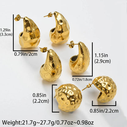 Luxury custom Fashion jewelry Wholesale bulk 18k gold plated stainless steel Flower chunky stud drop earrings women