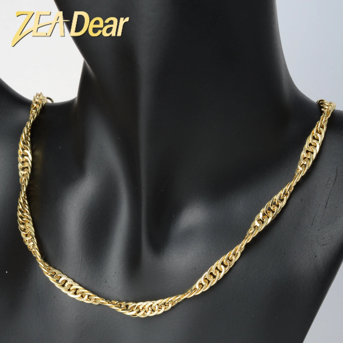 ZEADear Jewelry Fashion New 45cm Necklace Chains Gold Plated High Quality For Women Man Classic Trendy For Daily Wear Gift