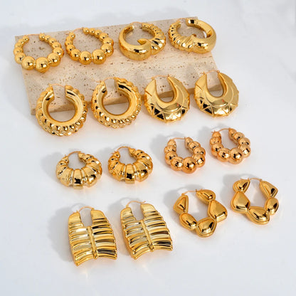 Fashion Wholesale Exaggerated 18k Gold Plated Statement Big Hoop Drop Earrings