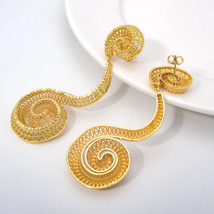 Dubai gold plated jewelry, various styles simple cheap gold earring designs for women