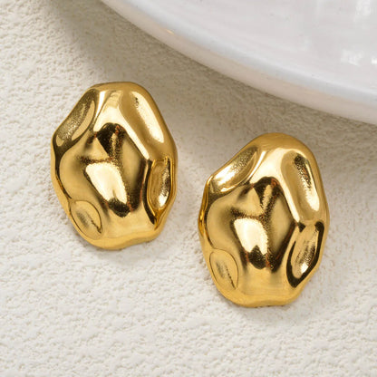 Luxury custom Fashion jewelry Wholesale bulk 18k gold plated stainless steel Flower chunky stud drop earrings women