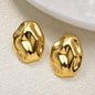 Luxury custom Fashion jewelry Wholesale bulk 18k gold plated stainless steel Flower chunky stud drop earrings women