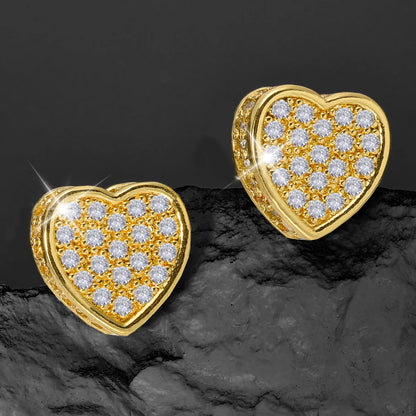 Wholesale Multi Styles Rhinestone heart Hypoallergenic 18K Gold Plated zircon stud Earrings for Women