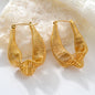 NEW Arrived 18k Gold Plated Stainless Steel Non Tarnish Waterproof Twist Drop Earrings Women