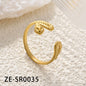 Non Tarnish Waterproof 18k Gold Plated Stainless Steel Snake Adjustable Jewelry open Ring