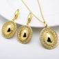 Fashion jewelry high quality copper wedding bride 18k gold plated dubai gold jewelry set for women