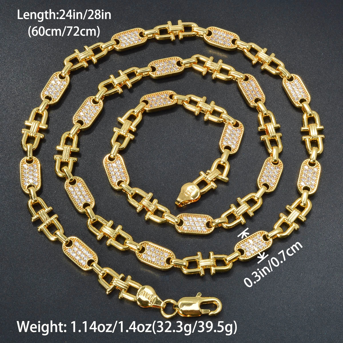 Fashion luxury Italy 750 14k gold plated high quality Copper Horseshoe Link Chain Necklace For Women