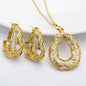 Fashion jewelry high quality copper wedding bride 18k gold plated dubai gold jewelry set for women