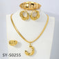 zeadear jewelry dubai 14k gold plated copper earring bracelet ring necklace jewelry sets
