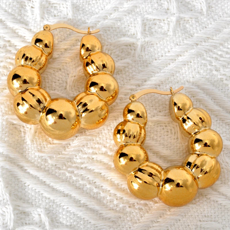 Fashion Wholesale Exaggerated 18k Gold Plated Statement Big Hoop Drop Earrings