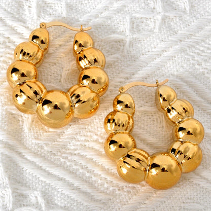 Fashion Wholesale Exaggerated 18k Gold Plated Statement Big Hoop Drop Earrings