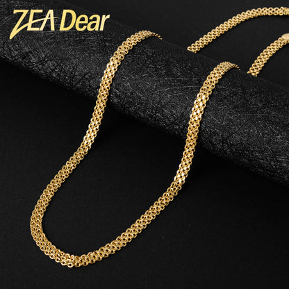 ZEADear Jewelry Fashion 18/22 Inch Necklace Chains Gold Plated High Quality For Women Man Classic Trendy For Daily Wear Gift