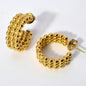 Hypoallergenic Jewelry Earrings OEM Tarnish Free Stainless Steel 18k Gold Plated Thick Cc Stud Earrings Hoop Earrings For Women