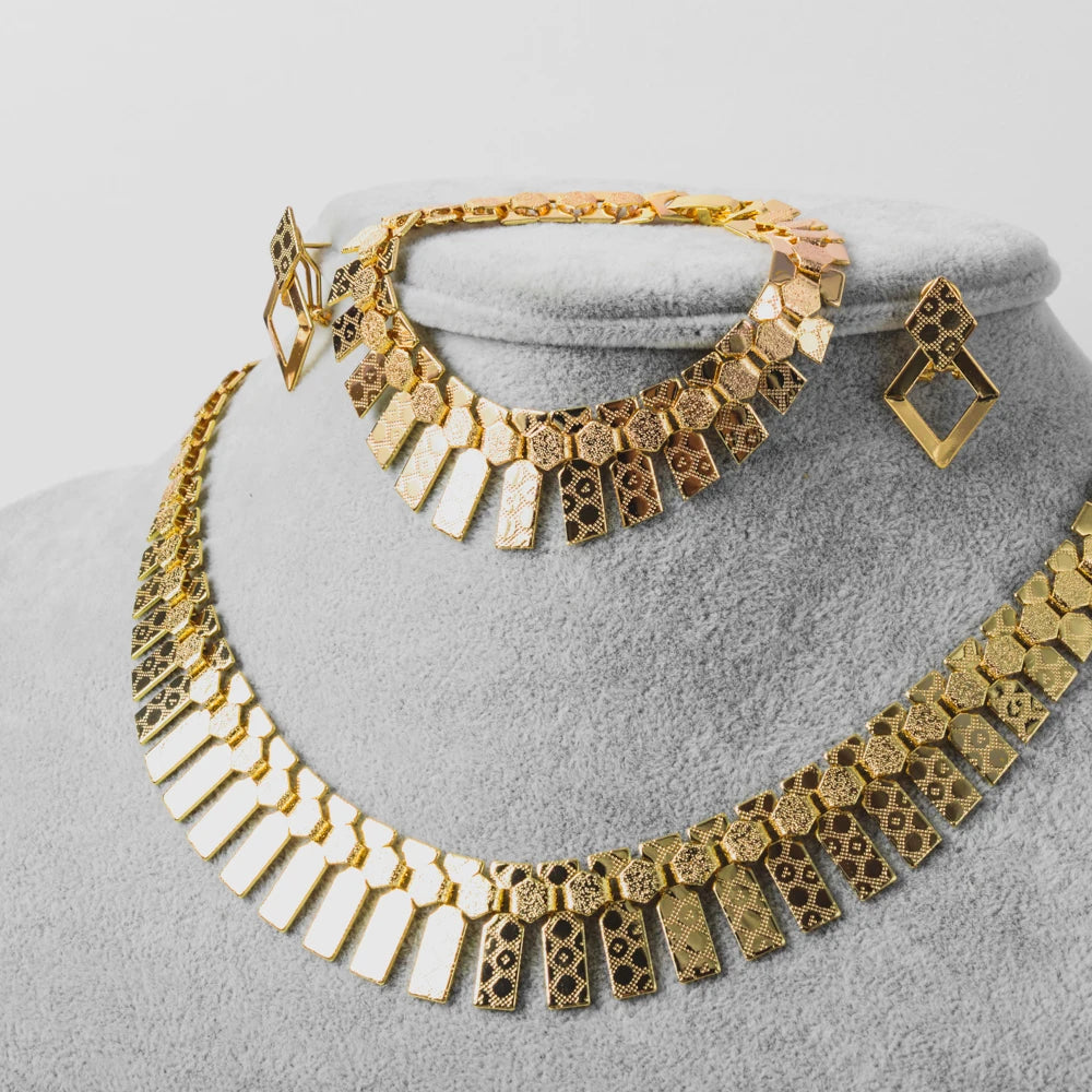 Card Romantic Party Wedding Earring Necklace and Bracelet Sets 2021 New High Quality Copper Jewelry Sets Women's Flower Romance