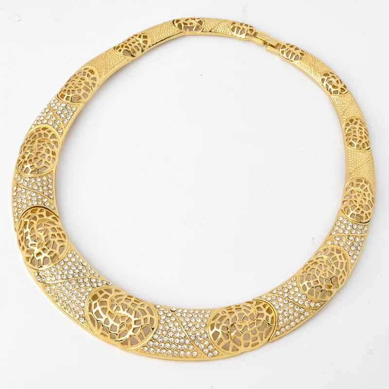 italian 18k gold plated nigerian zircon jewelry set for women