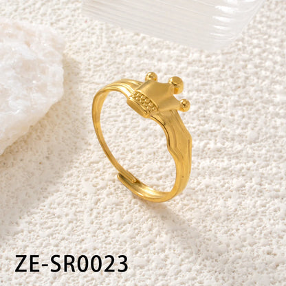 Non Tarnish Waterproof 18k Gold Plated Stainless Steel Snake Adjustable Jewelry open Ring