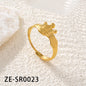 Non Tarnish Waterproof 18k Gold Plated Stainless Steel Snake Adjustable Jewelry open Ring