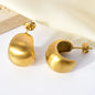 Hypoallergenic Jewelry Earrings OEM Tarnish Free Stainless Steel 18k Gold Plated Thick Cc Stud Earrings Hoop Earrings For Women