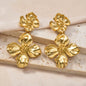 Luxury custom Fashion jewelry Wholesale bulk 18k gold plated stainless steel Flower chunky stud drop earrings women