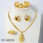 zeadear jewelry dubai 14k gold plated copper earring bracelet ring necklace jewelry sets