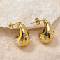 New Arrival Fashion Custom Waterproof 18k Gold Plated Stainless Steel Zircon Pearl Flower Water Drop Earrings Women