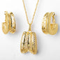 Fashion jewelry high quality copper wedding bride 18k gold plated dubai gold jewelry set for women