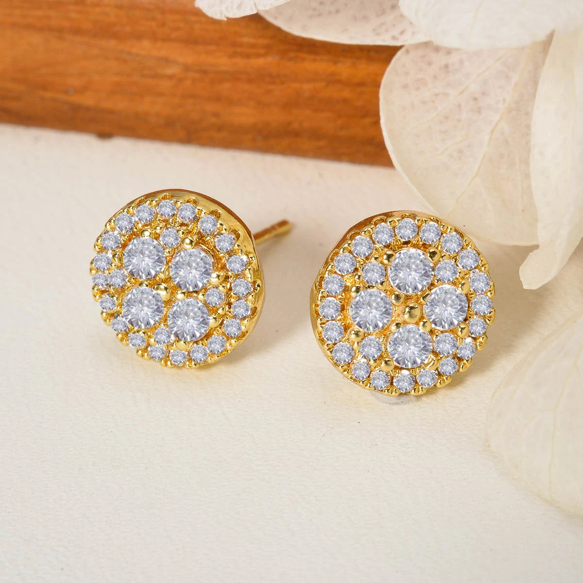 Wholesale Multi Styles Rhinestone heart Hypoallergenic 18K Gold Plated zircon stud Earrings for Women