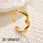 Non Tarnish Waterproof 18k Gold Plated Stainless Steel Snake Adjustable Jewelry open Ring