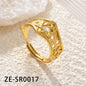 Non Tarnish Waterproof 18k Gold Plated Stainless Steel Snake Adjustable Jewelry open Ring