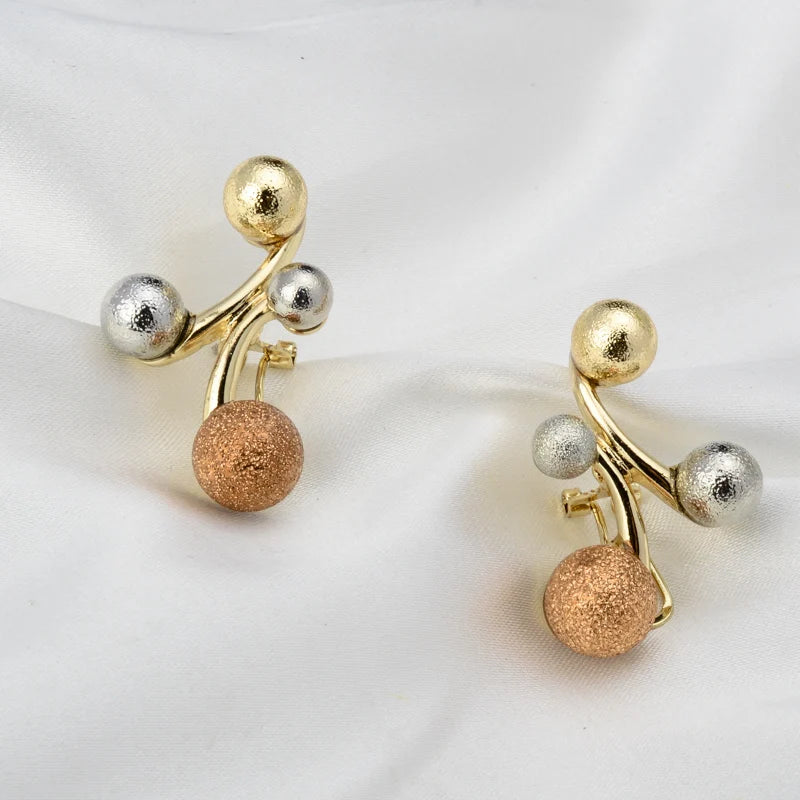 4 Piece Womens Full 14K Gold Plated Pictures Necklace And Earrings Jewelry Set Luxury Jewelry Set In Dubai Gold