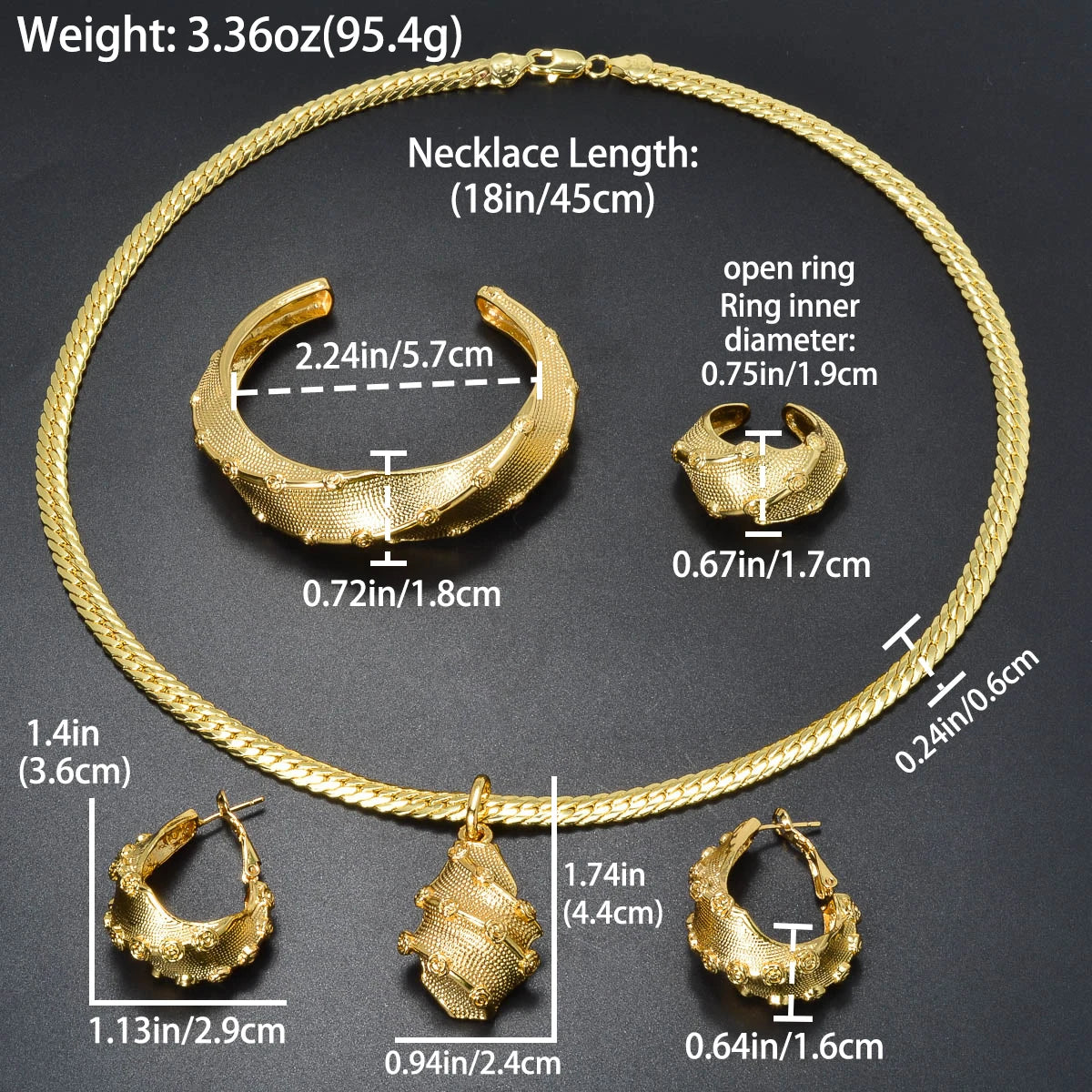 zeadear jewelry dubai 14k gold plated copper earring bracelet ring necklace jewelry sets