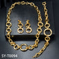 Custom Wholesale Jewellery Fashion Dubai Gold Plated Luxury Bridal Wedding Earring Bracelet Necklace Jewelry Sets Women